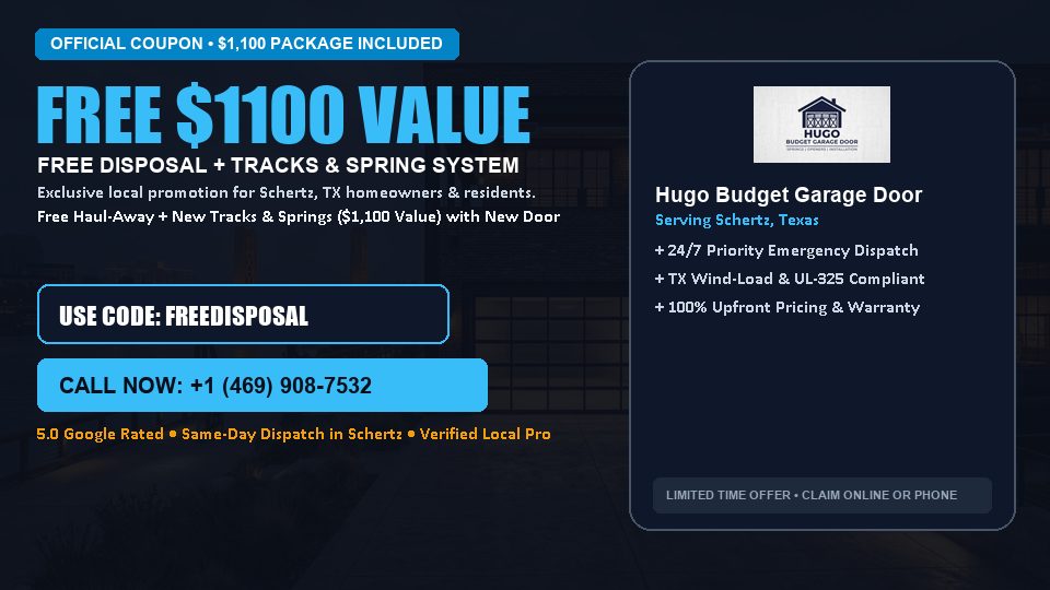 Hugo Budget Garage Door FREE Haul-Away & Heavy-Duty Tracks with New Door