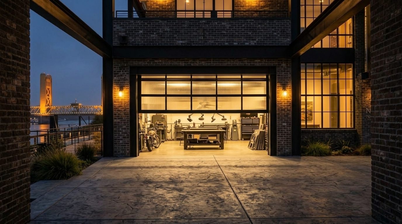 Hugo Budget Garage Door Overhead Garage Door Gliding Open in Cibolo, TX