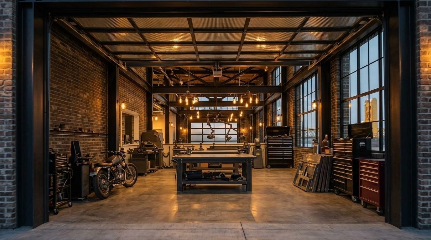 Hugo Budget Garage Door Precision Mechanical Workshop in Cibolo, TX